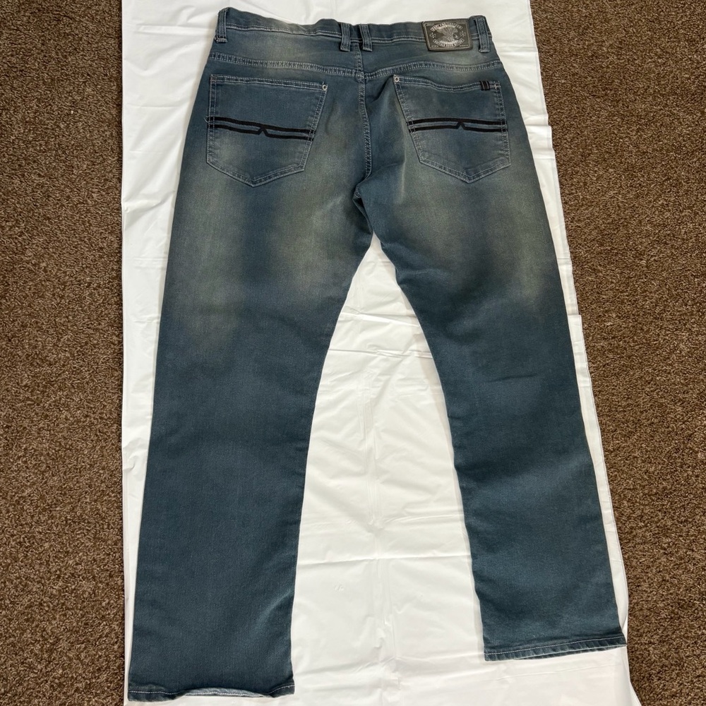 Buffalo David Bitton Blue Slim Fit Stretch  Jeans Distressed Style